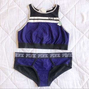 Vs Pink Racerback Sports Bra & Panty Set